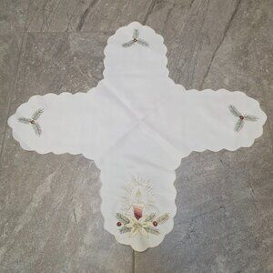 Vintage Appliqué & Embroidery Linen Bread Basket Liners christmas